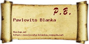 Pavlovits Blanka névjegykártya